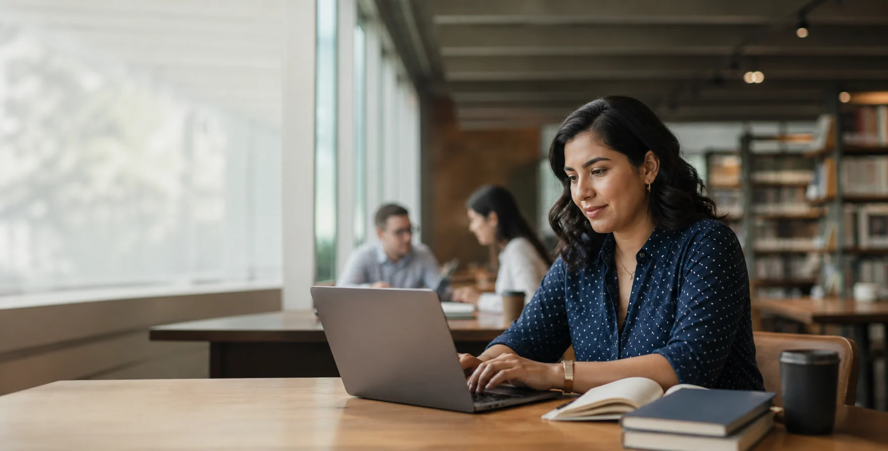 Profesional aprendiendo en un espacio de estudio